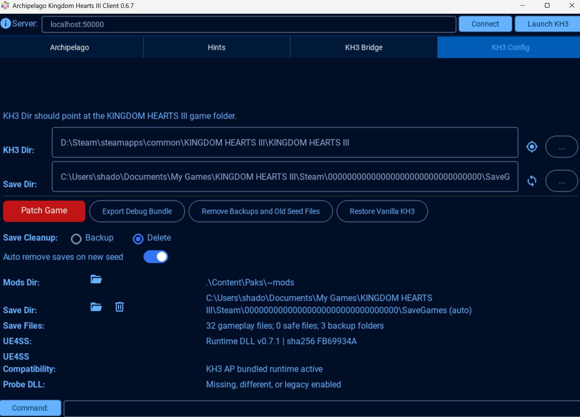 UE4SS runtime install screen